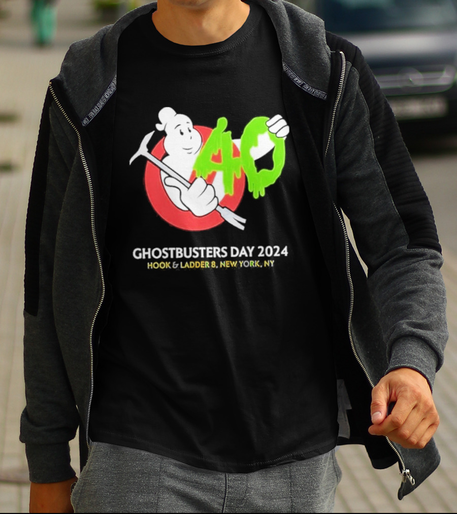Ghostbusters Day 2024 40th Anniversary Hook Ladder 8 New York NY T-Shirt