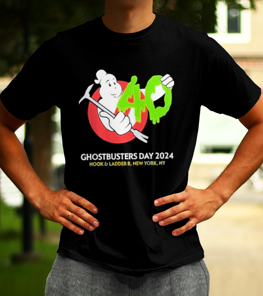 Ghostbusters Day 2024 40th Anniversary Hook Ladder 8 New York NY T-Shirt