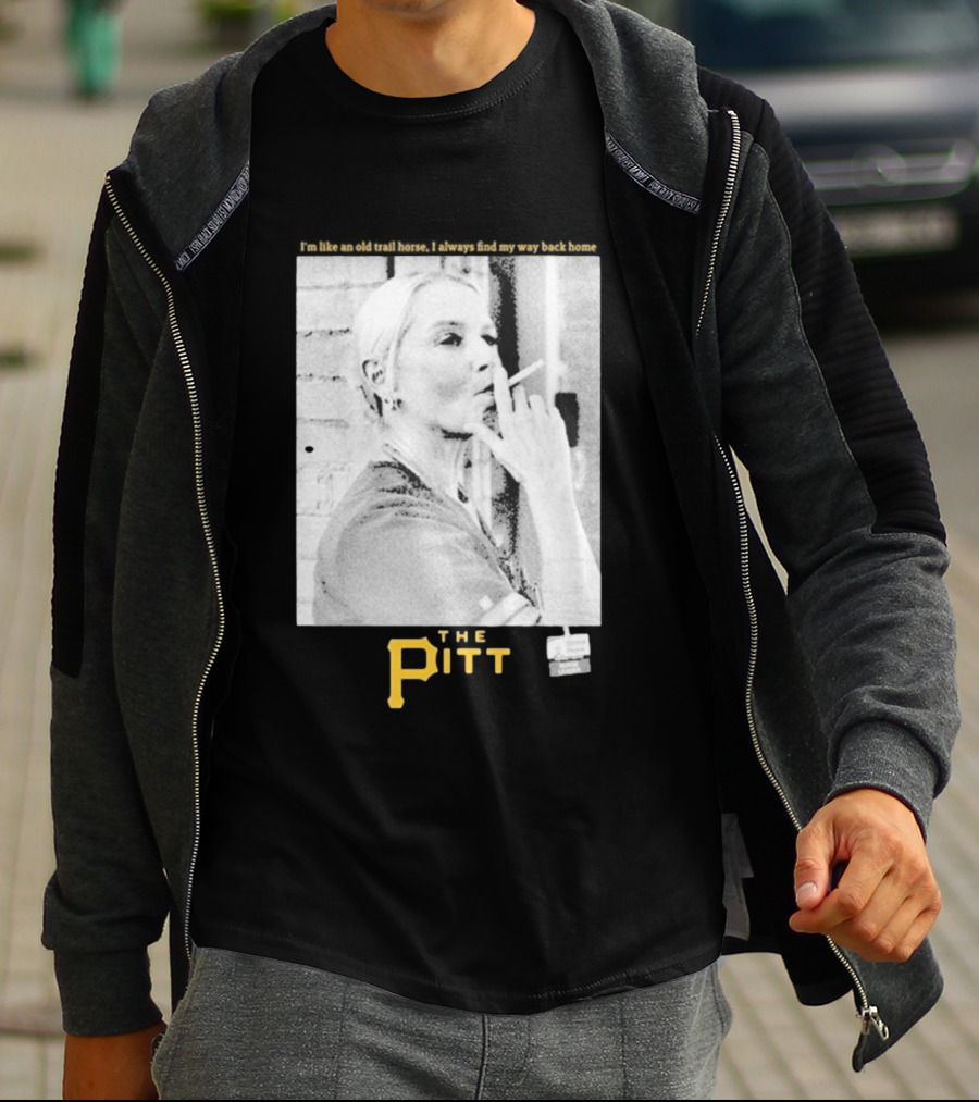The Pitt Smoking Nurse Nostalgia Black And White Image T-Shirt