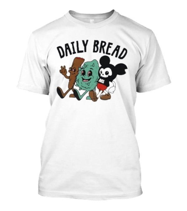 Daily Bread 420 Heavyweight Cartoon Characters Walking Trio T-Shirt