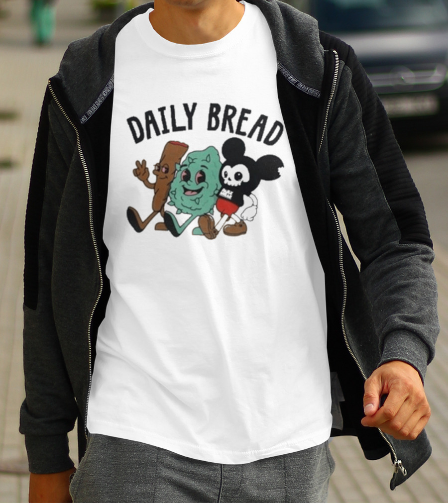 Daily Bread 420 Heavyweight Cartoon Characters Walking Trio T-Shirt