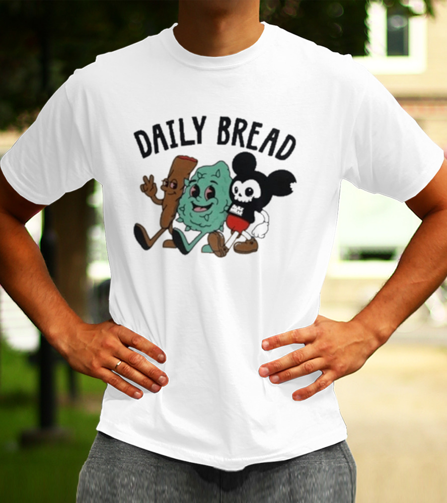 Daily Bread 420 Heavyweight Cartoon Characters Walking Trio T-Shirt