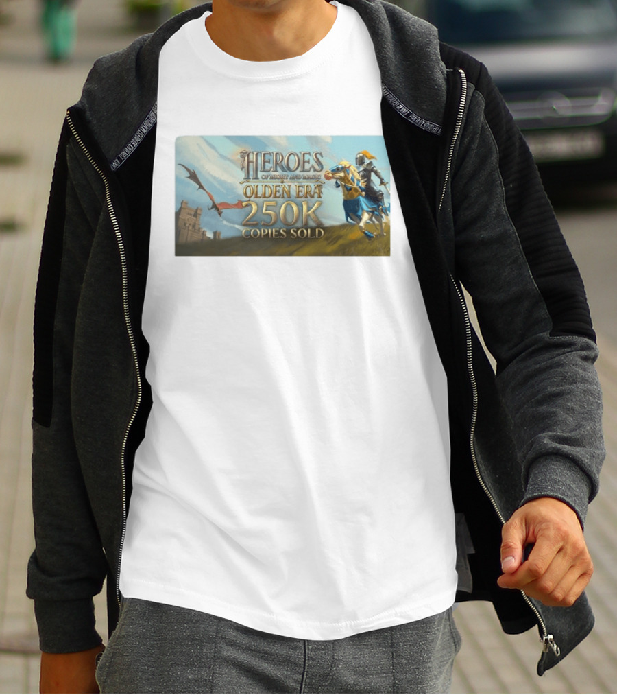 Heroes Of Might And Magic Olden Era 250K Copies Sold With Knight And Dragon T-Shirt