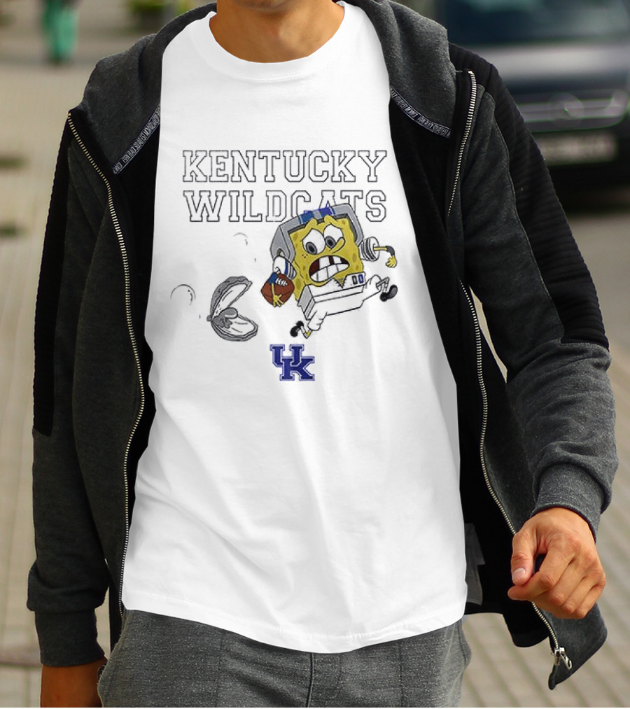 Kentucky Wildcats Spongebob SquarePants Football Collaboration T-Shirt