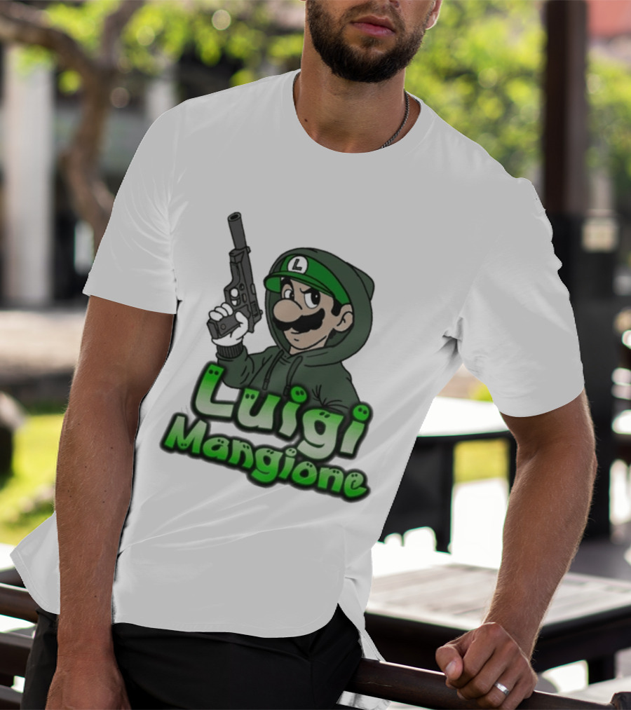 Luigi Mangione Super Mario Gun T-Shirt