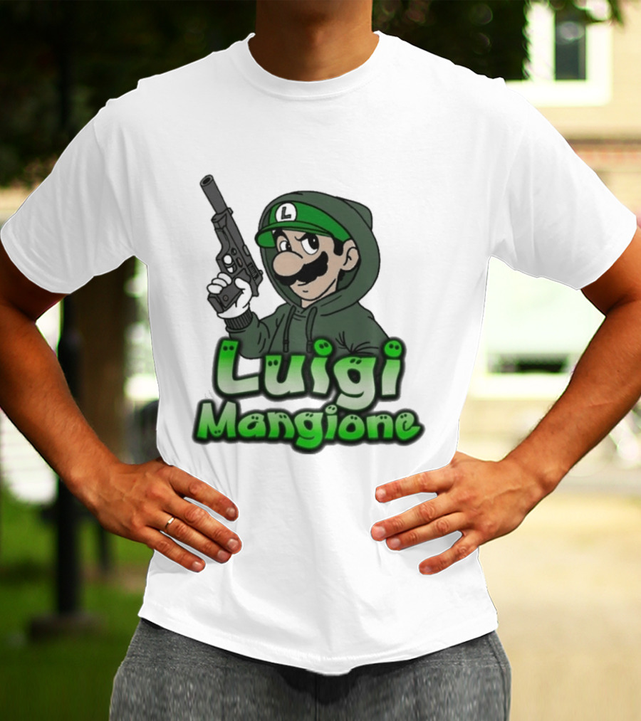 Luigi Mangione Super Mario Gun T-Shirt