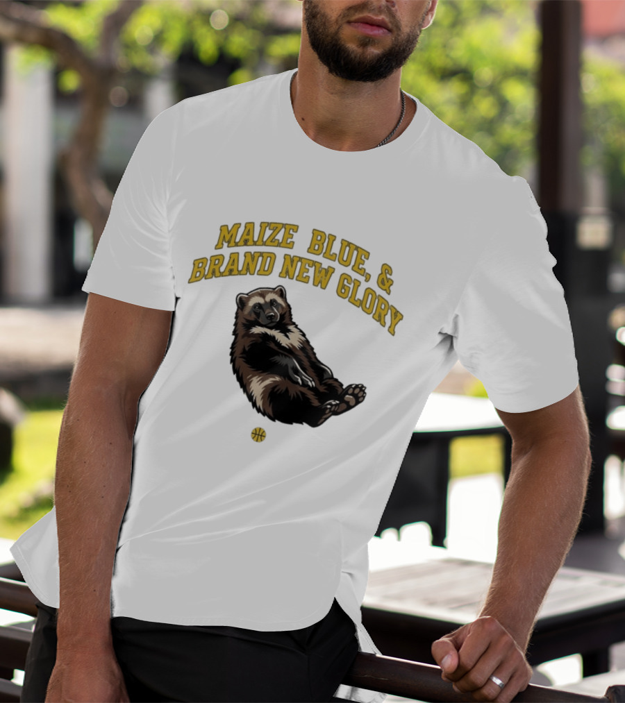 Maize Blue And Brand New Glory Wolverine Basketball T-Shirt
