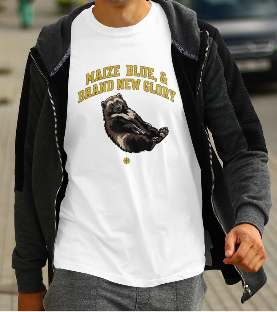Maize Blue And Brand New Glory Wolverine Basketball T-Shirt