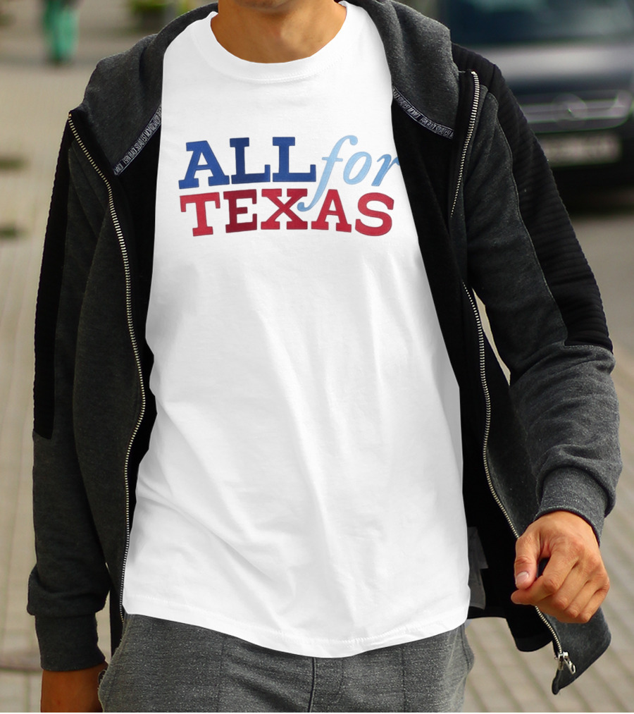All For Texas Rangers Hockey Jersey Giveaway 2026 T-Shirt