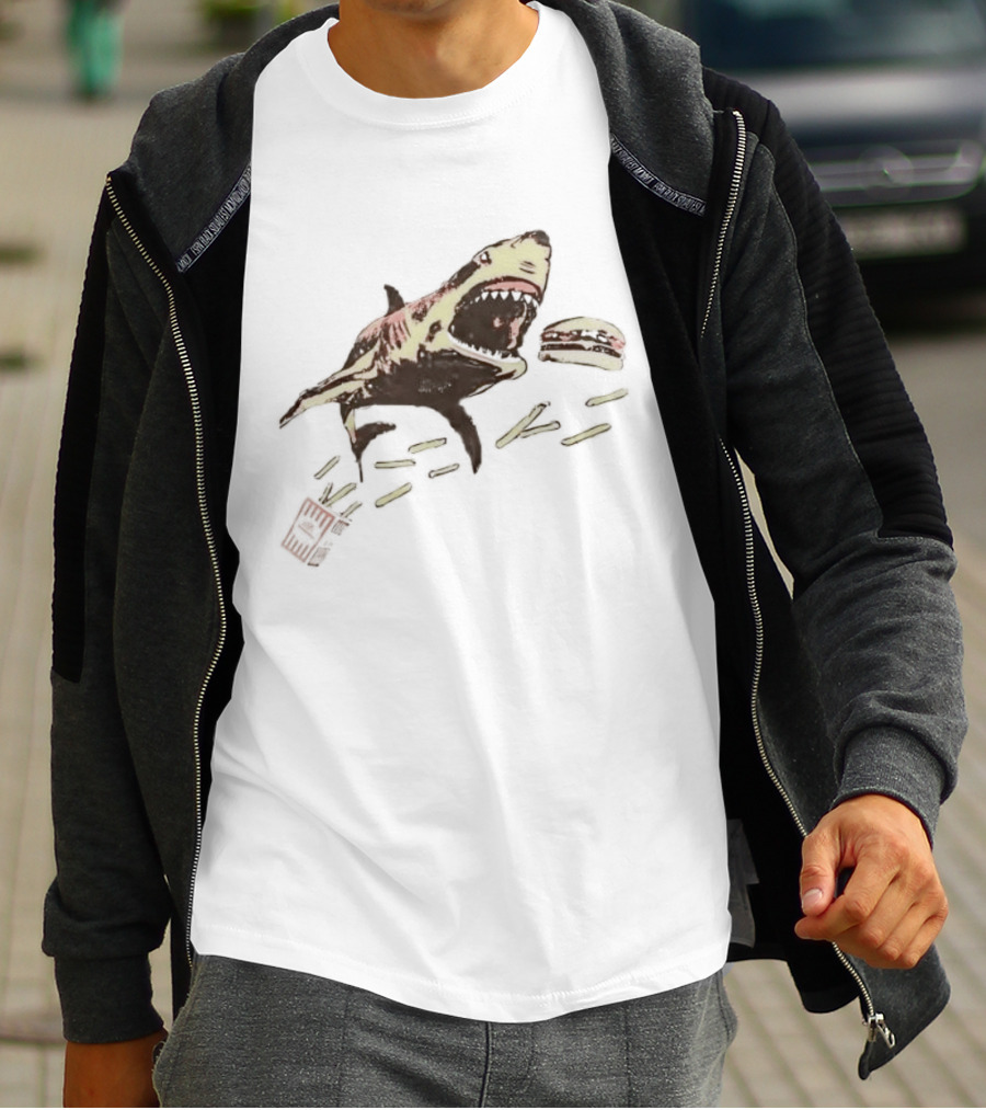 Whataburger Shark Eating Burger And Fries T-Shirt