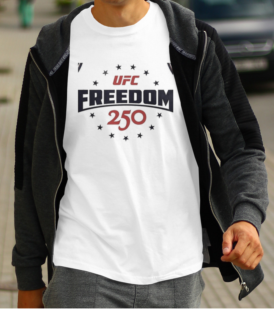 UFC Freedom 250 Commemorative Basketball Stars And Stripes T-Shirt