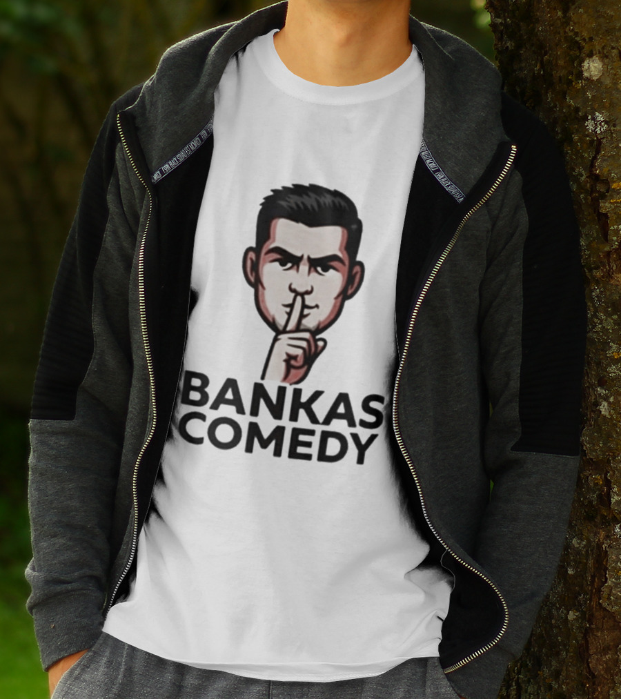Bankas Comedy Silenced Finger Gesture T-Shirt