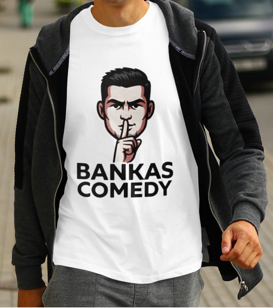 Bankas Comedy Silenced Finger Gesture T-Shirt