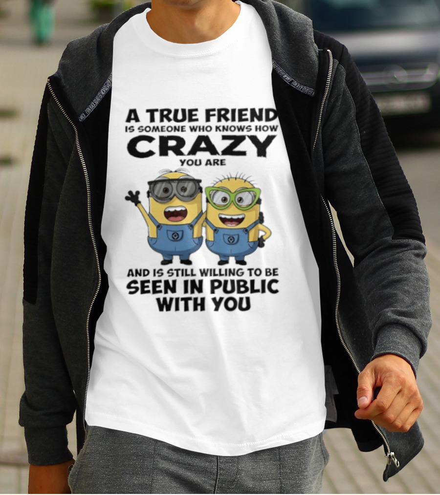 Minions A True Friend Crazy You Are Seen In Public T-Shirt