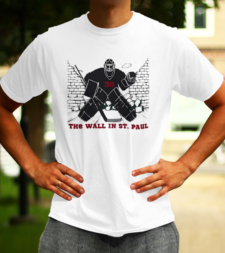 Minnesota Wild Number 30 The Wall In St Paul T-Shirt