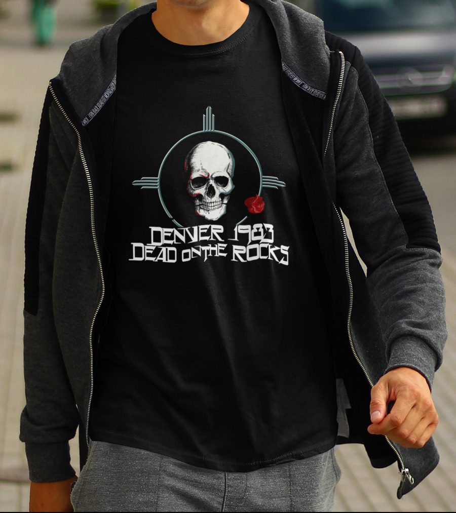 Grateful Dead Denver 1983 Dead On The Rocks Rare Skull Rose T-Shirt