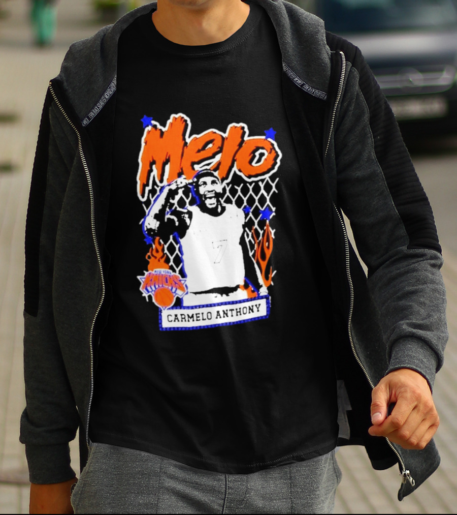 Melo Carmelo Anthony New York Knicks NBA Street Player Mitchell Ness T-Shirt