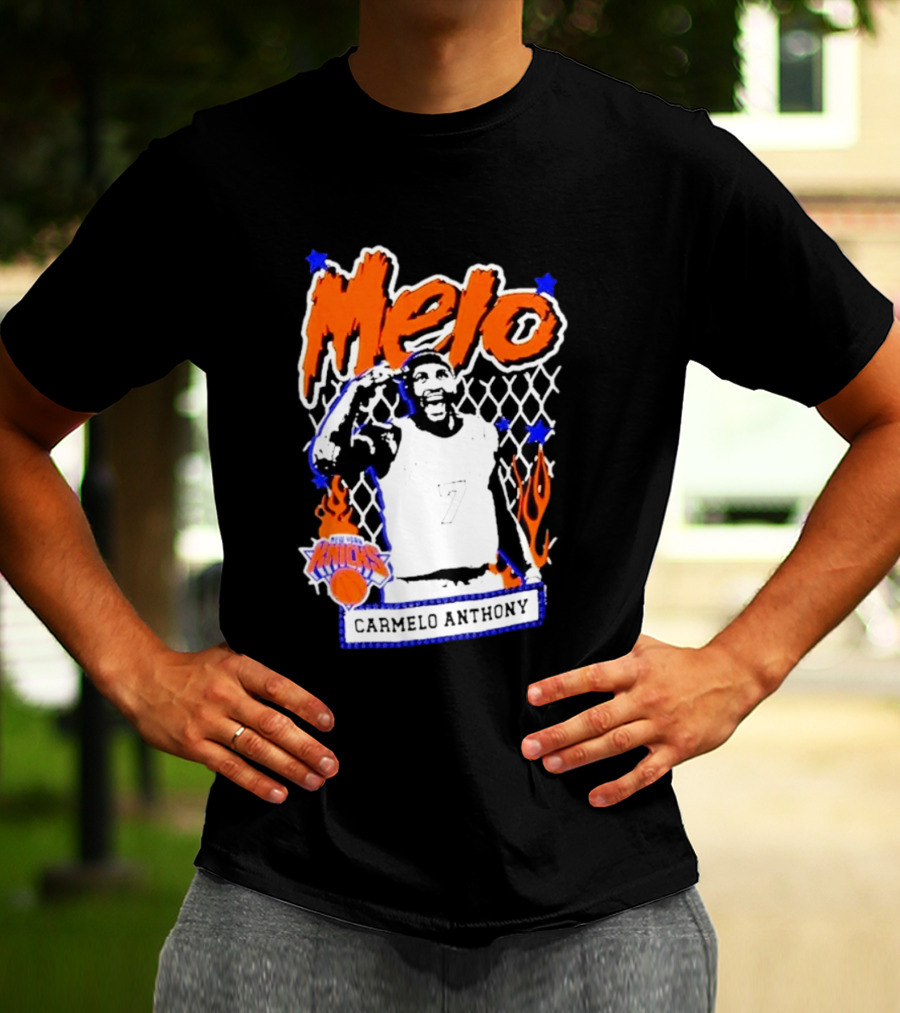 Melo Carmelo Anthony New York Knicks NBA Street Player Mitchell Ness T-Shirt
