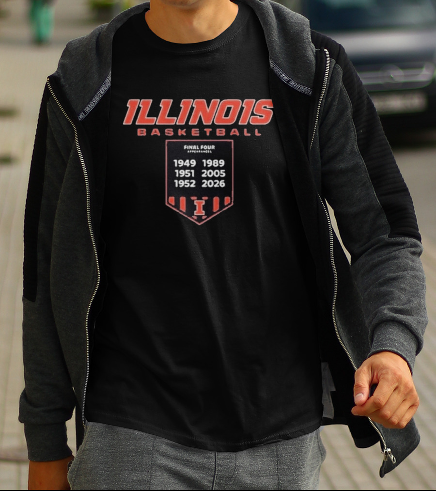 Illinois Basketball Final Four Appearances 1949 1951 1952 1989 2005 2026 Banner T-Shirt