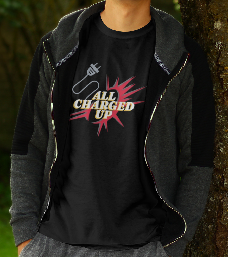 Ottawa All Charged Up Electric Energy Burst Plug T-Shirt