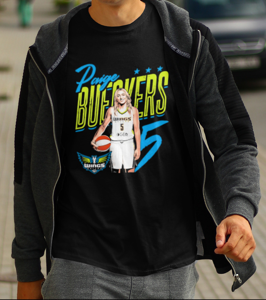 Paige Bueckers Dallas Wings Player Pose Number 5 T-Shirt