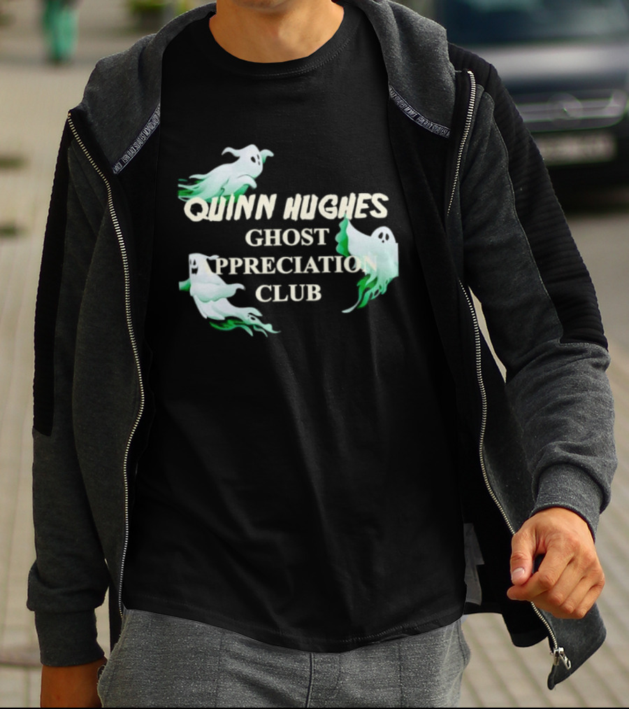 Quinn Hughes Ghost Appreciation Club Whimsical Spirit T-Shirt