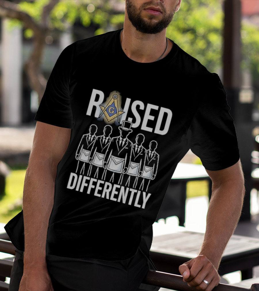 Raised Differently Freemason Symbol And Five Figures T-Shirt
