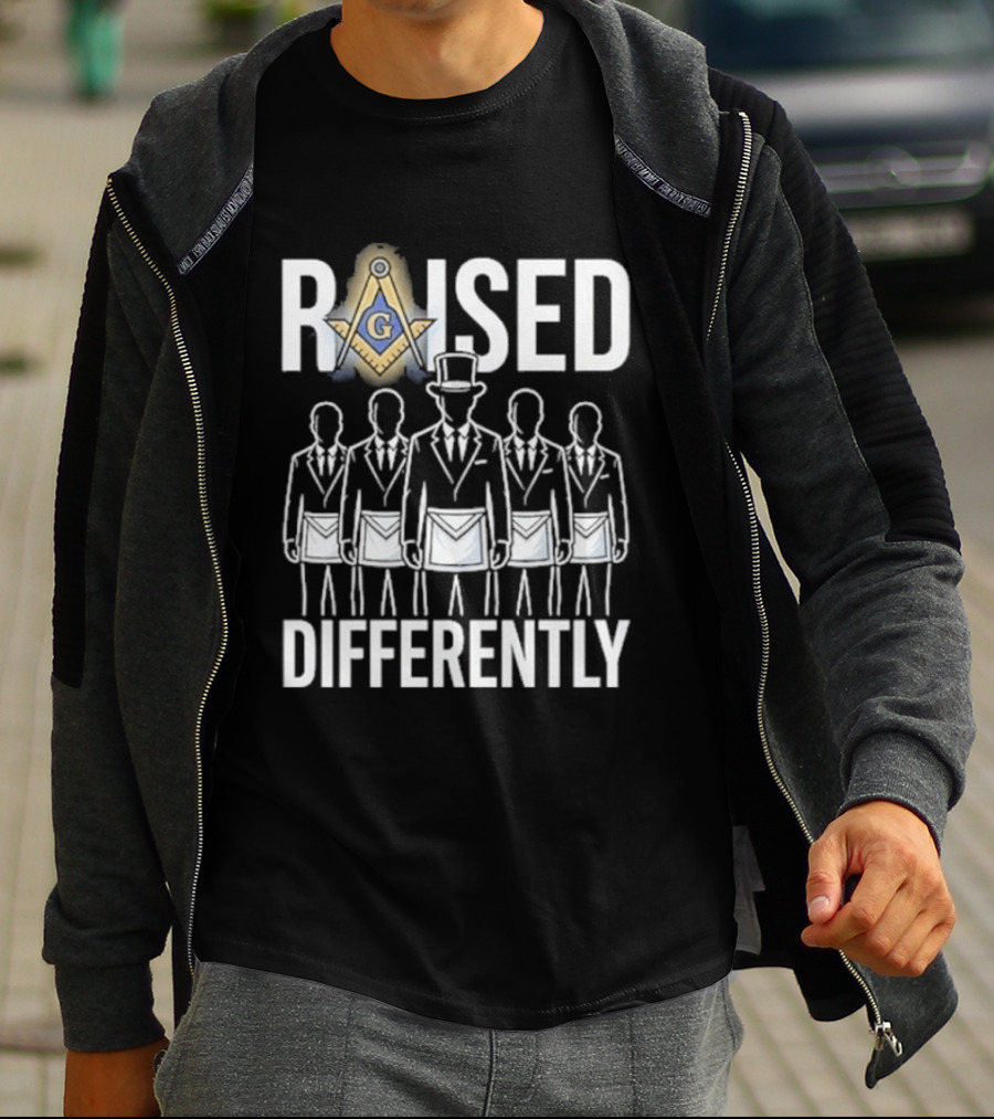 Raised Differently Freemason Symbol And Five Figures T-Shirt