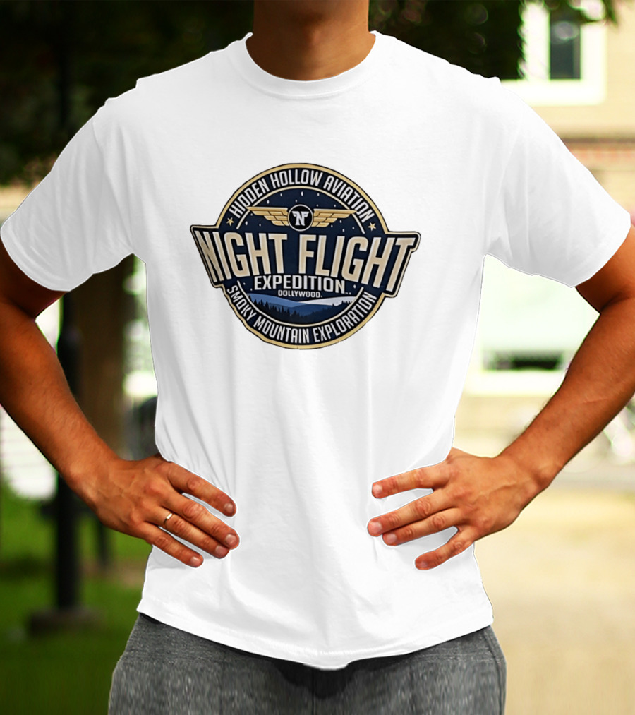 Hidden Hollow Aviation Night Flight Expedition Dollywood Smoky Mountain Exploration T-Shirt