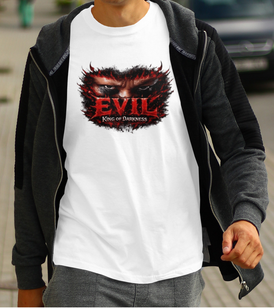 EVIL King Of Darkness Fiery Eyes In Flames T-Shirt