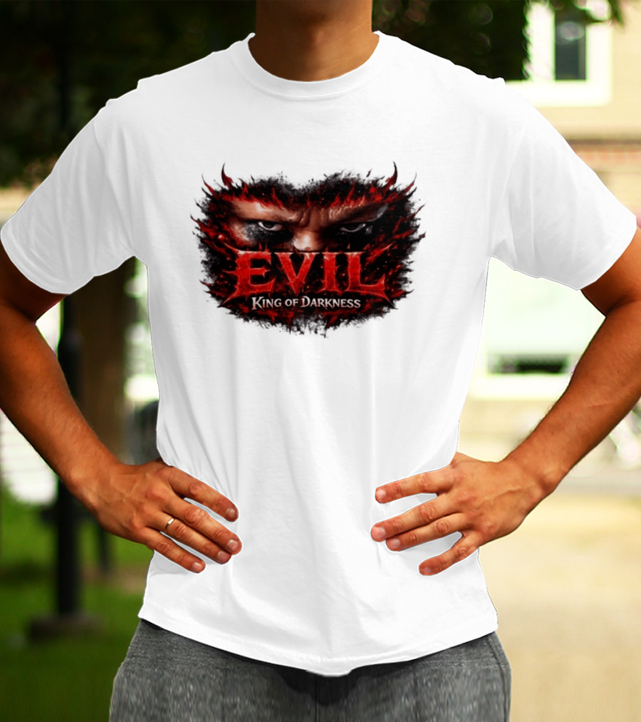 EVIL King Of Darkness Fiery Eyes In Flames T-Shirt