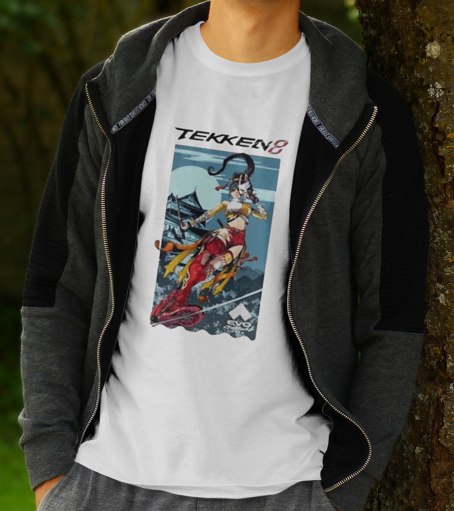Evo Japan 2026 Tekken 8 Kunimitsu Anime Character Art With Striking Temple T-Shirt