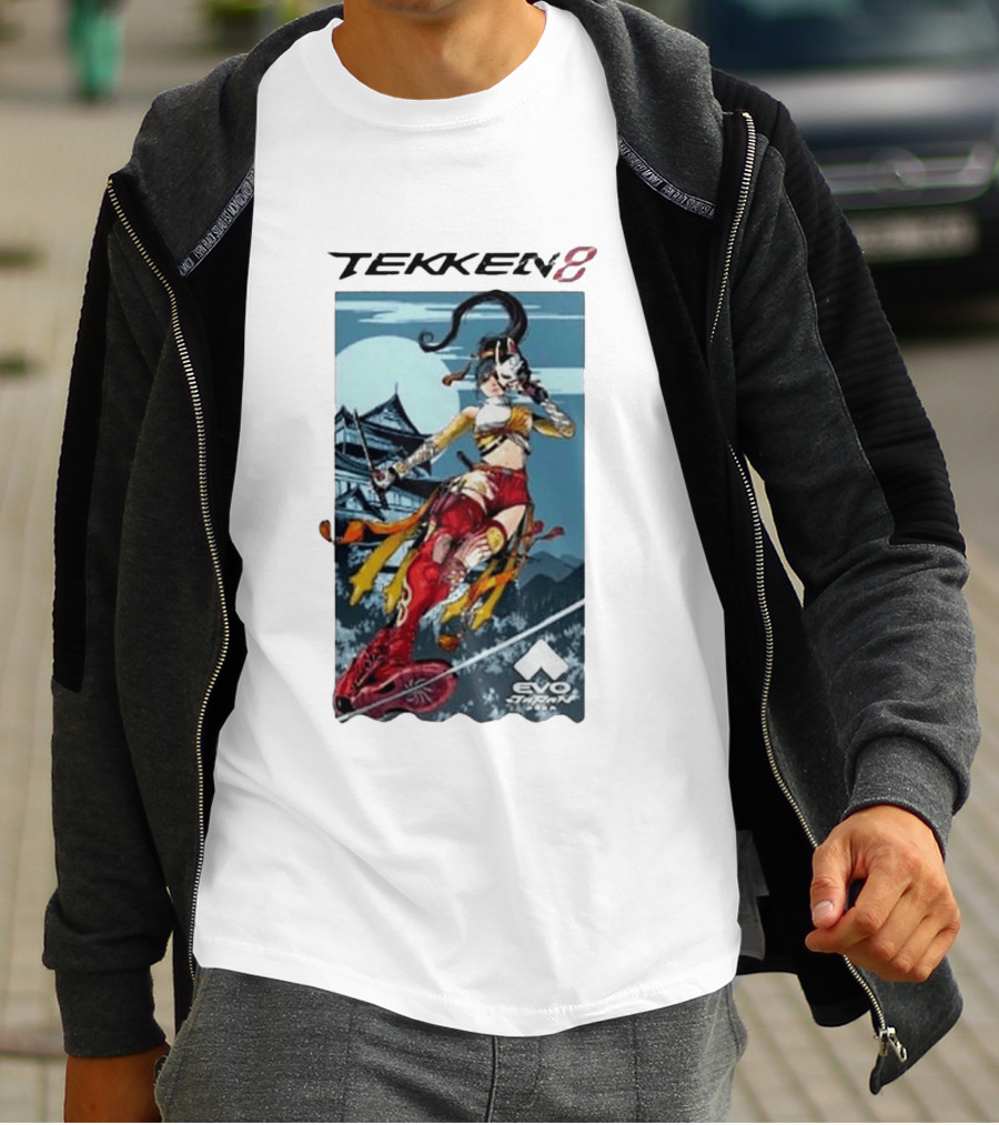 Evo Japan 2026 Tekken 8 Kunimitsu Anime Character Art With Striking Temple T-Shirt