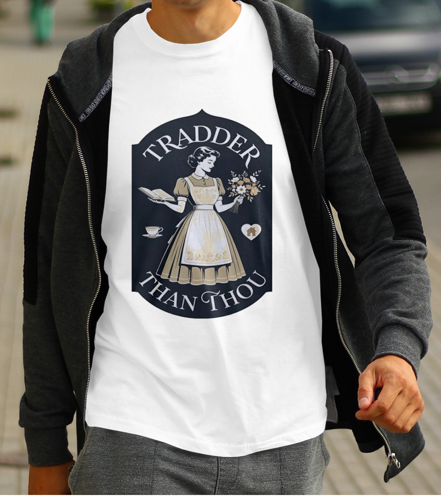 Tradder Than Thou Woman Holding Book And Flower T-Shirt