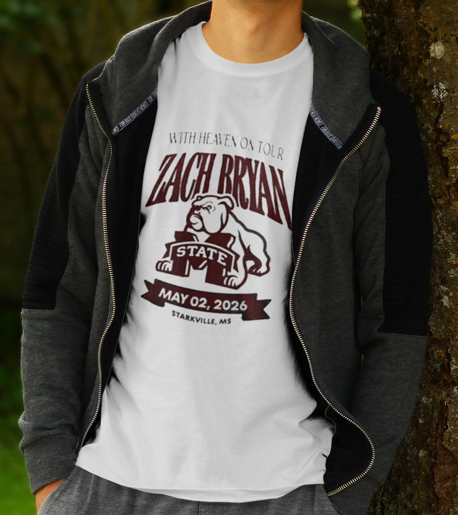 Zach Bryan With Heaven On Tour 2026 Mississippi State May 02 Starkville MS T-Shirt