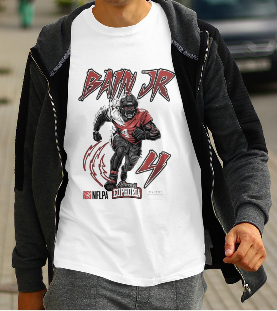 Bain Jr. Planet Euphoria NFL 4 Lightning Football T-Shirt