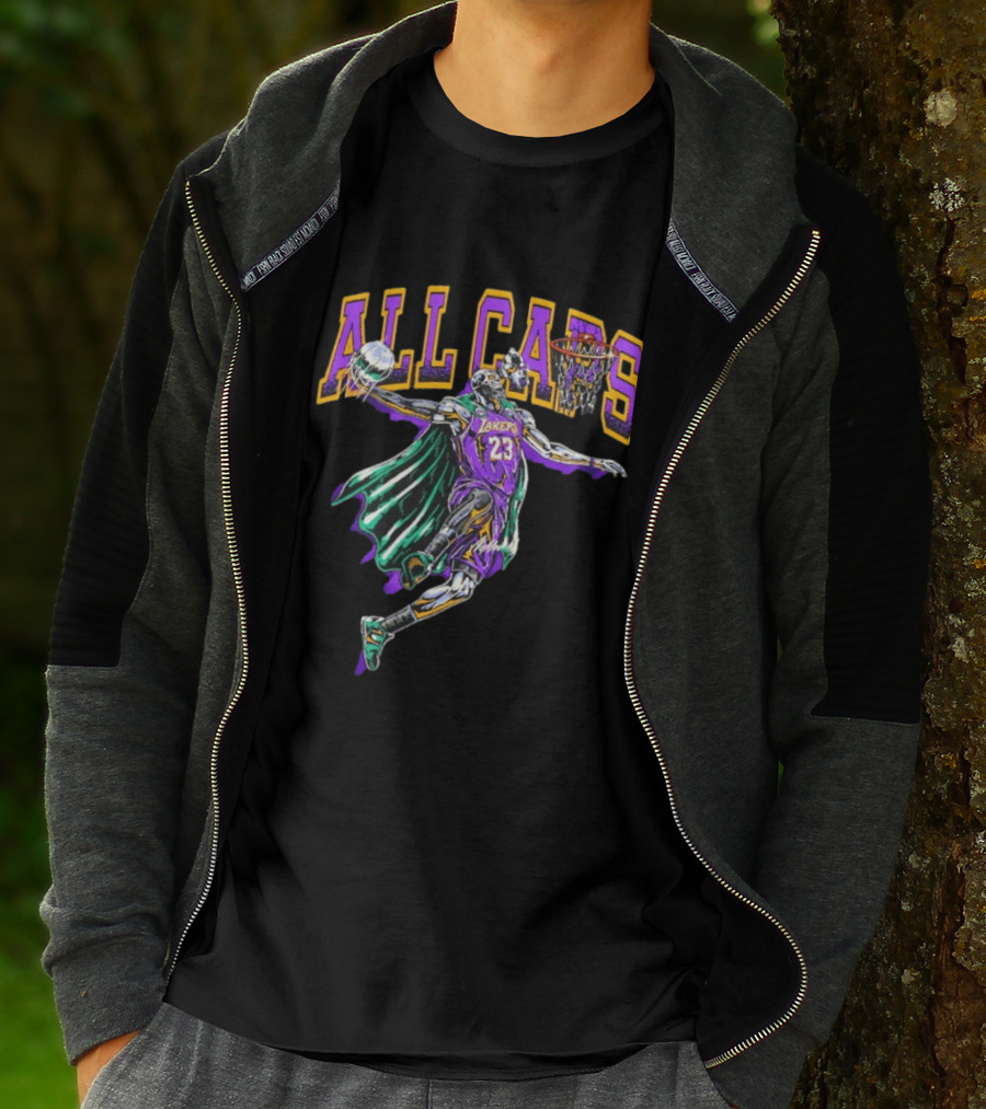 All Caps Los Angeles Lakers Lebron James Basketball 23 T-Shirt