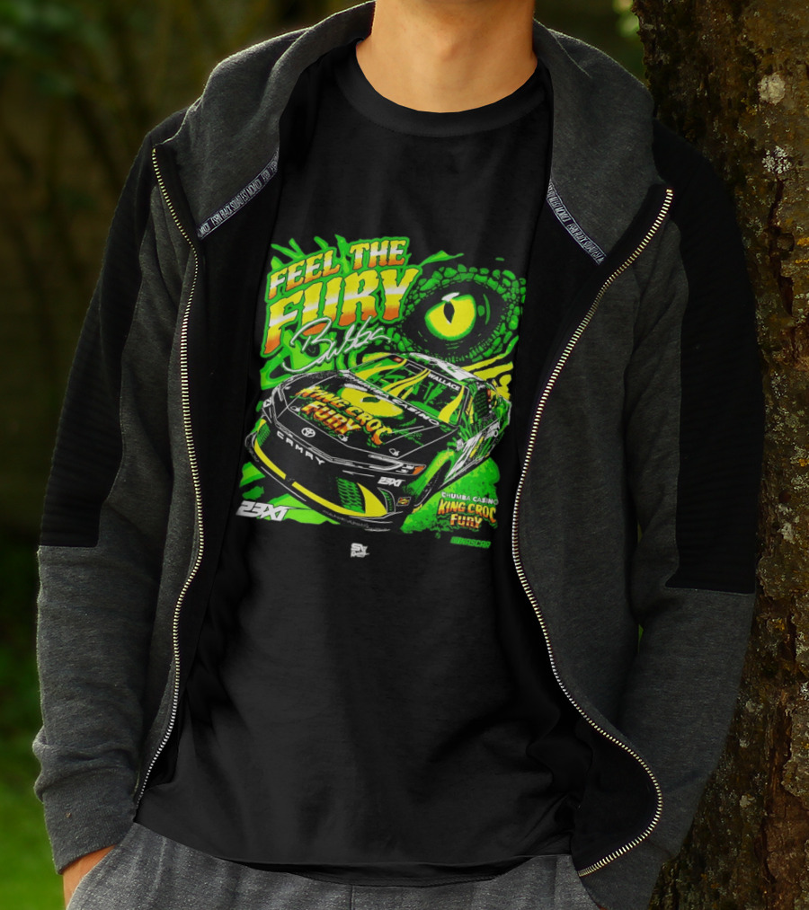 Bubba Wallace Feel The Fury King Croc Chumba Casino Toyota Camry NASCAR 23XI Racing T-Shirt