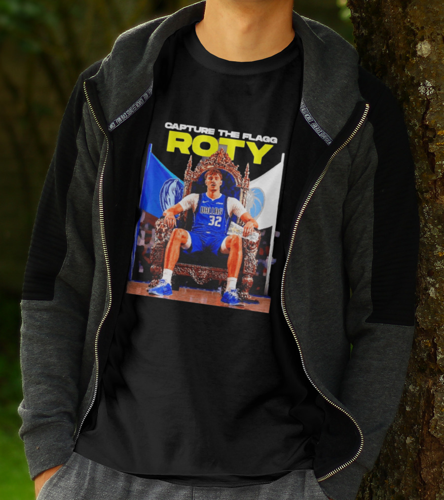 Capture The Cooper Flagg ROTY Dallas Mavericks Basketball Throne T-Shirt