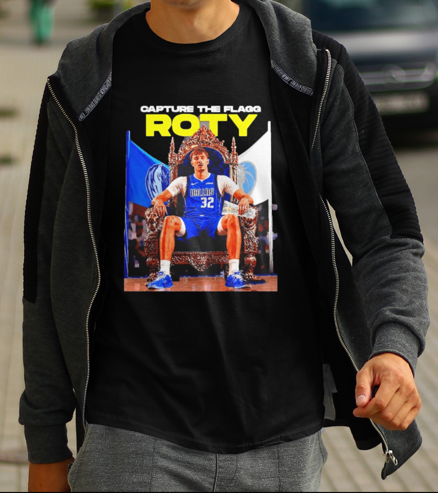 Capture The Cooper Flagg ROTY Dallas Mavericks Basketball Throne T-Shirt