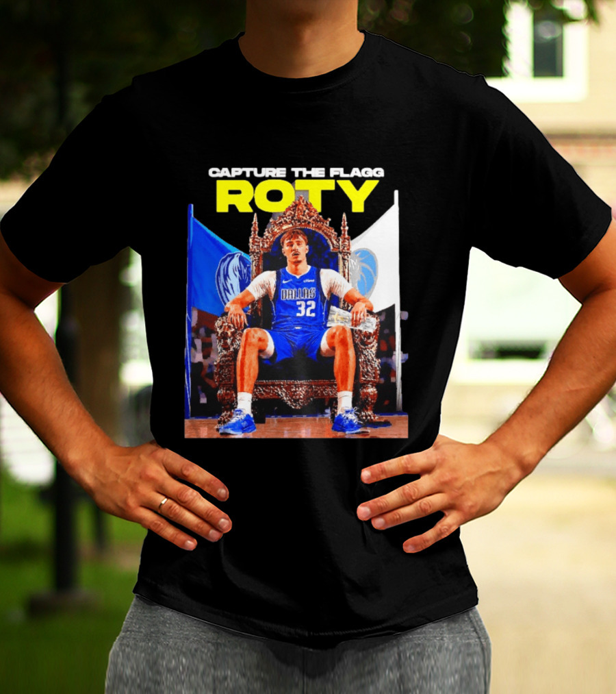 Capture The Cooper Flagg ROTY Dallas Mavericks Basketball Throne T-Shirt