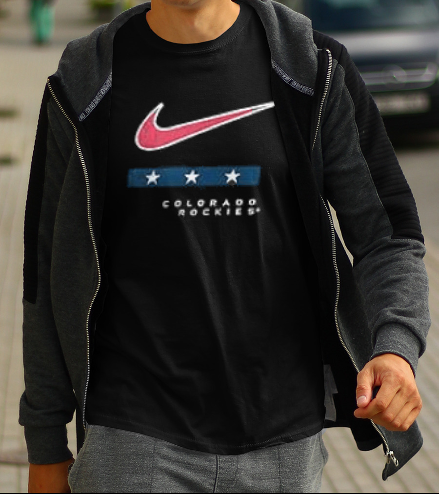 Nike Colorado Rockies Americana Anthracite Stars T-Shirt
