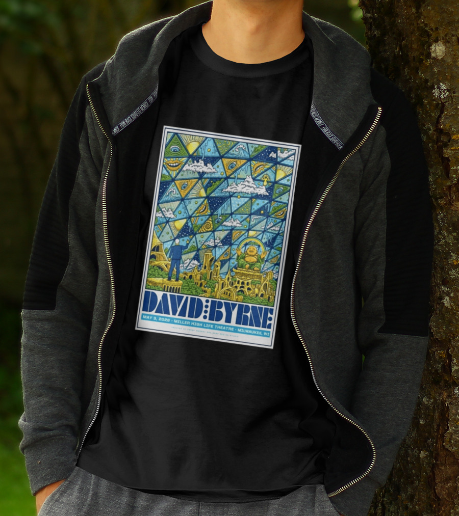 David Byrne May 3 2026 Miller High Life Theatre Milwaukee WI By Derek M T-Shirt