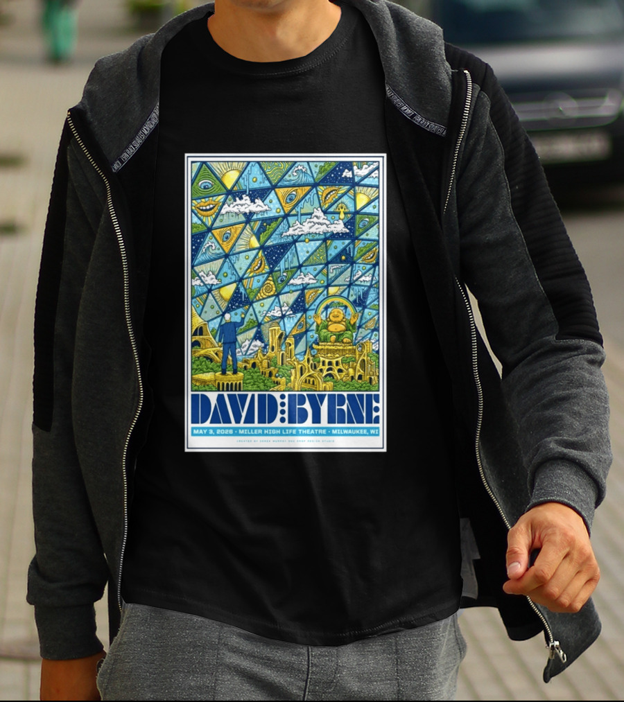 David Byrne May 3 2026 Miller High Life Theatre Milwaukee WI By Derek M T-Shirt