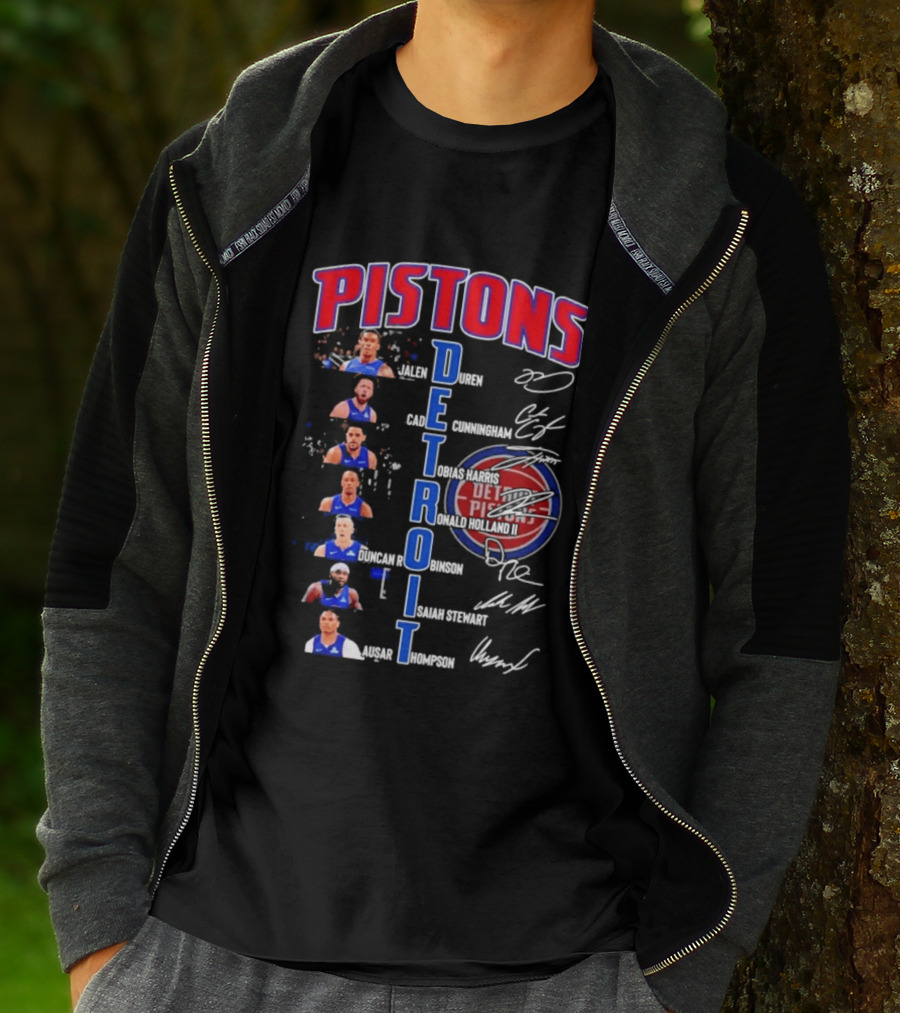 Detroit Pistons Jalen Duren Cade Cunningham Bojan Bogdanovic Isaiah Stewart Jaden Ivey Ausar Thompson Signatures T-Shirt