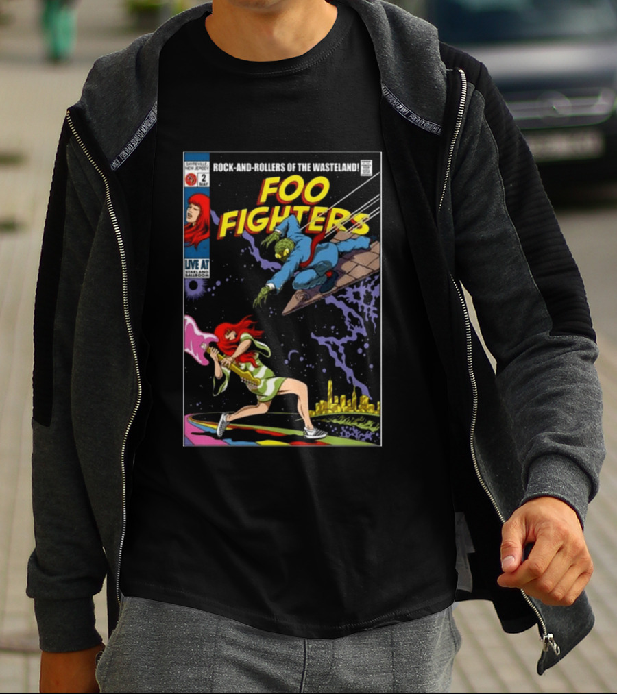 Foo Fighters Rock And Rollers Of The Wasteland Sayreville New Jersey May 2 Starland Ballroom T-Shirt
