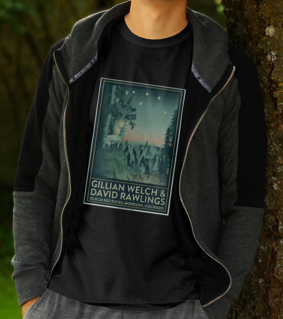 Gillian Welch & David Rawlings Red Rocks Morrison Colorado May 02 2026 T-Shirt