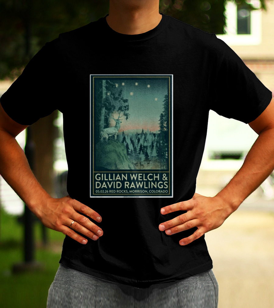 Gillian Welch & David Rawlings Red Rocks Morrison Colorado May 02 2026 T-Shirt