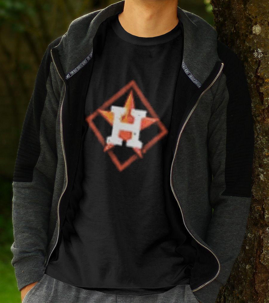 Houston Astros America's Pastime Black Star H Baseball Iconography T-Shirt