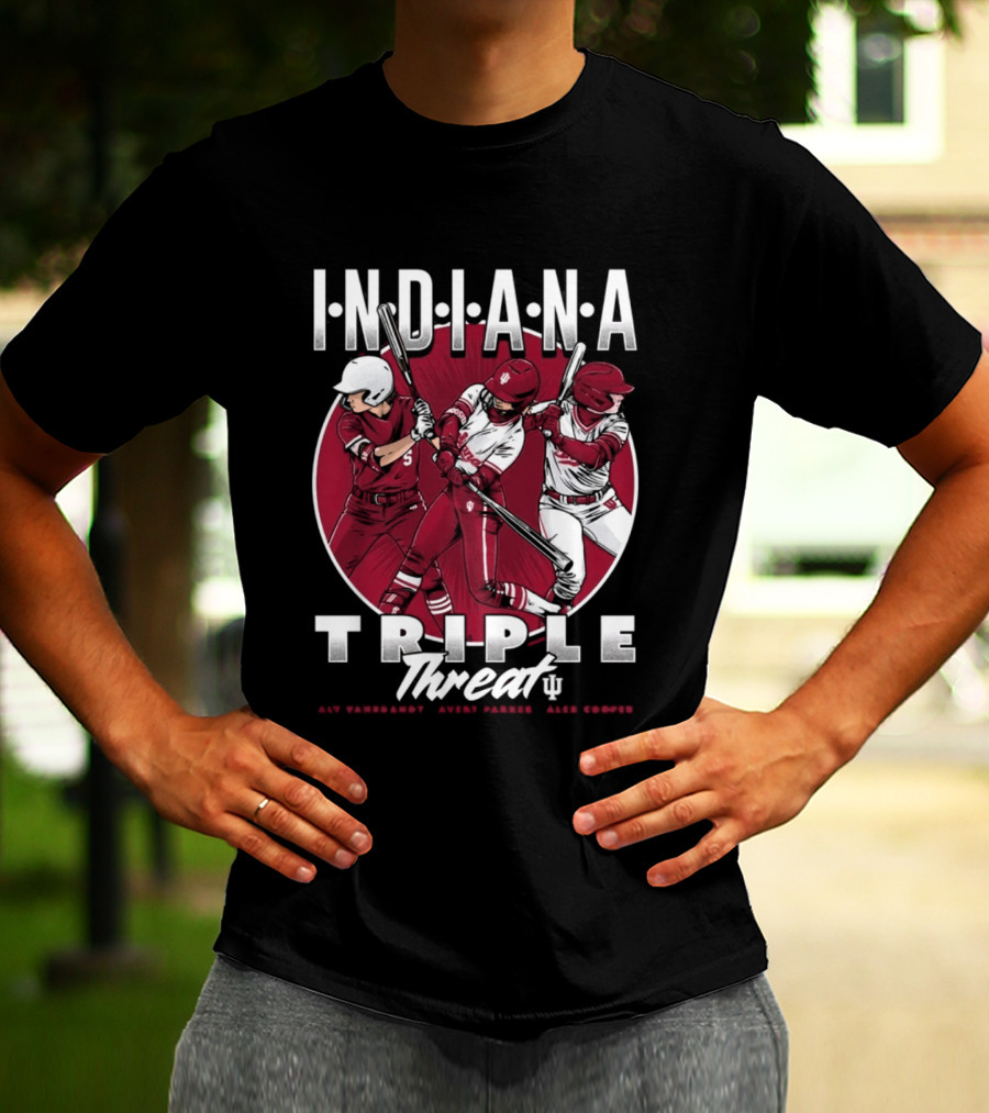 Indiana Hoosiers Softball Triple Threat Aly Van Brandt Avery Parker Alex Cooper T-Shirt